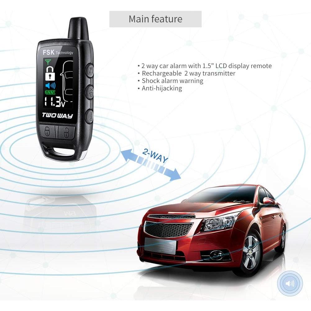 Sistema de Alarma para Automóvil EASYGUARD EC206-B 2 Vías LCD