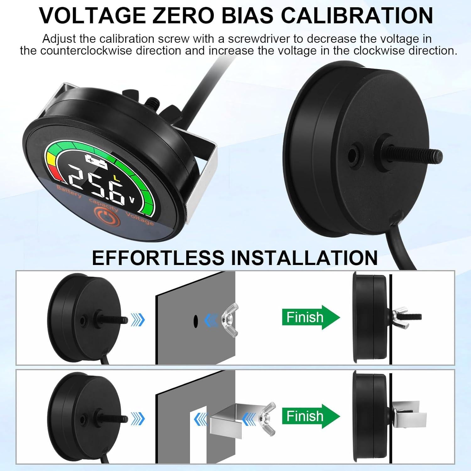 Conjunto de 2 Monitores de Batería LCD 12V a 84V Relaxweex