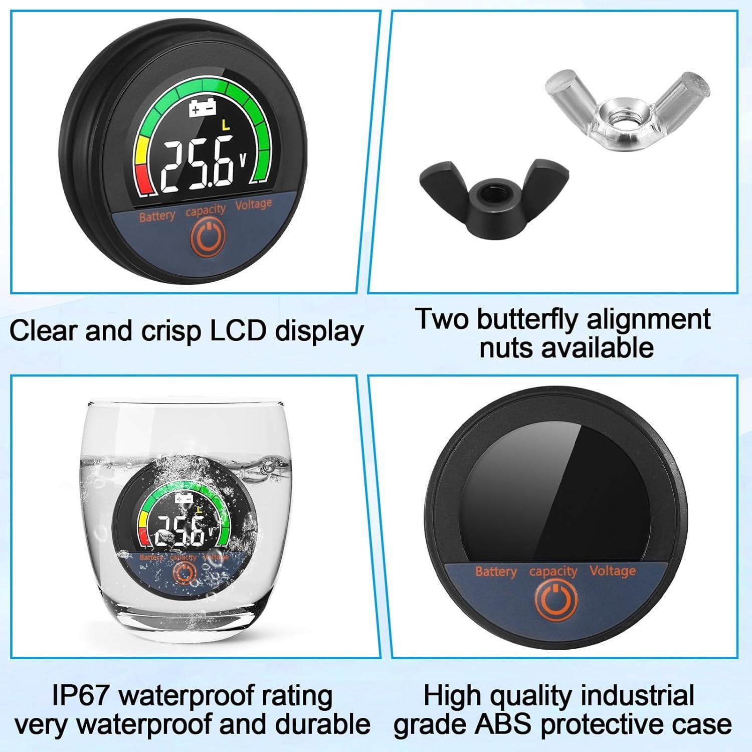 Conjunto de 2 Monitores de Batería LCD 12V a 84V Relaxweex
