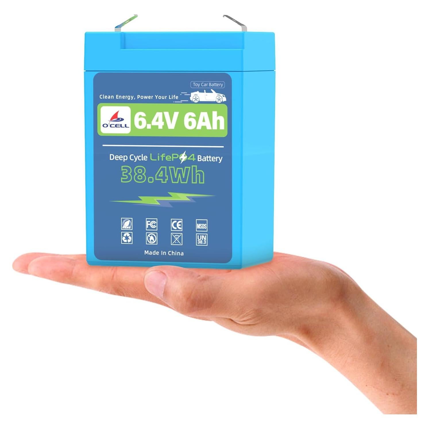 Batería LiFePO4 6V 6Ah OCELL - 4000+ Ciclos, Compacta