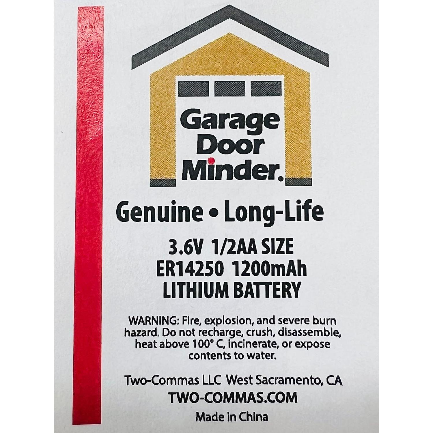 Baterías de Litio ER 14250 1200mAh 3.6V Garage Door Minder