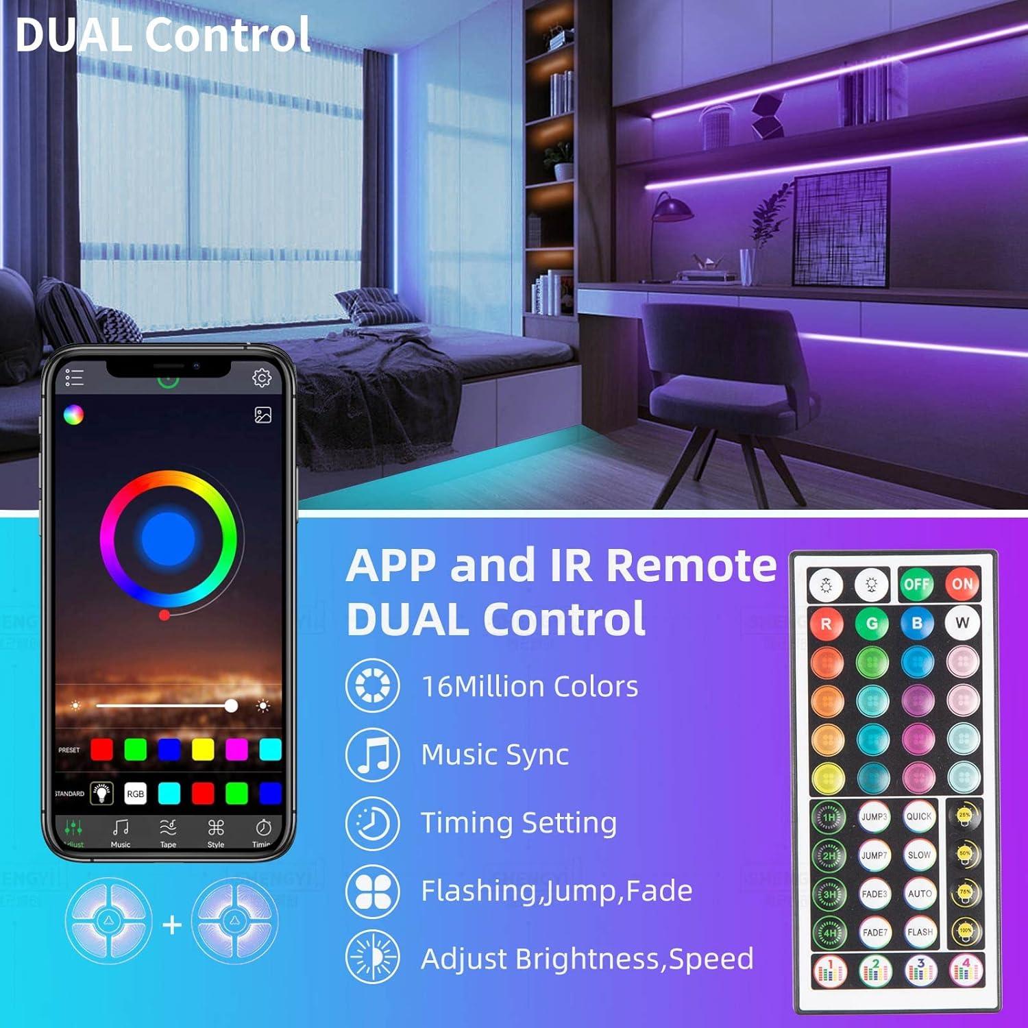 Tira LED RGB KSIPZE 30,48 m Control Bluetooth Música