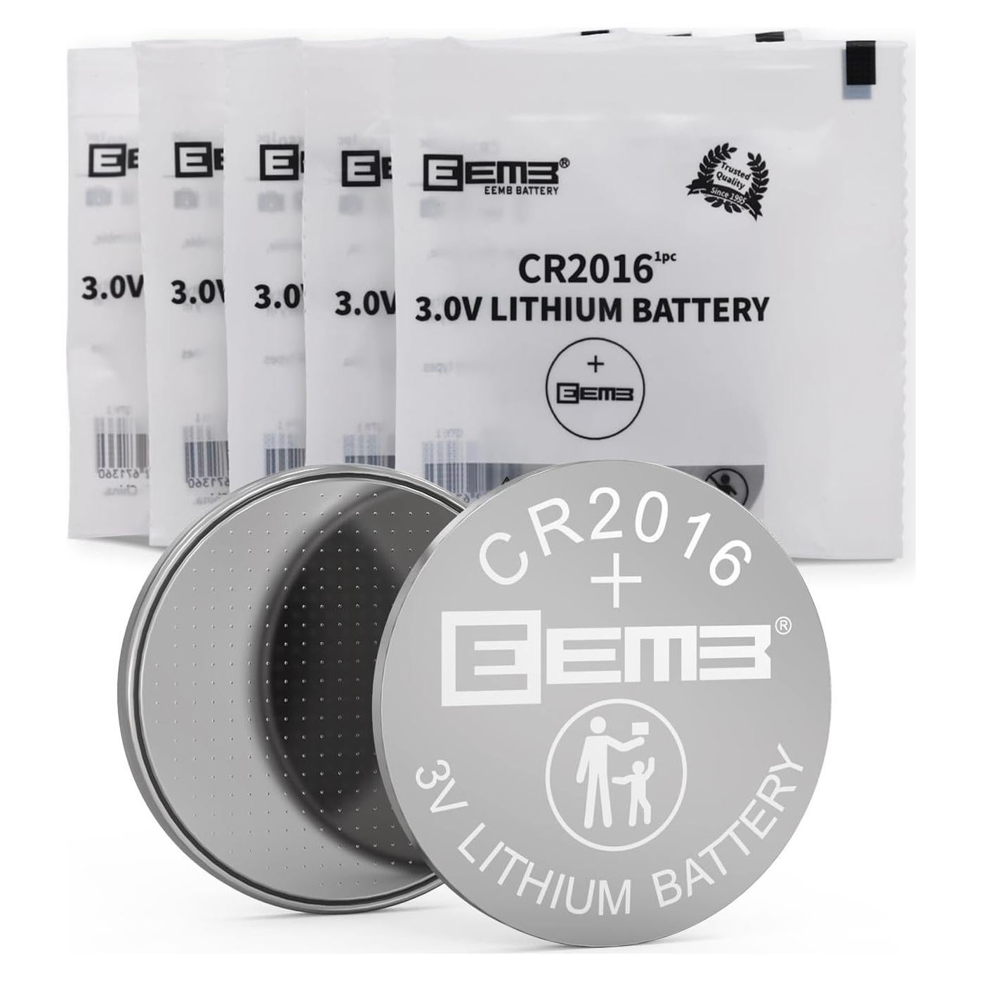 Paquete de 5 Baterías de Litio CR2016 EEMB 3V 85mAh