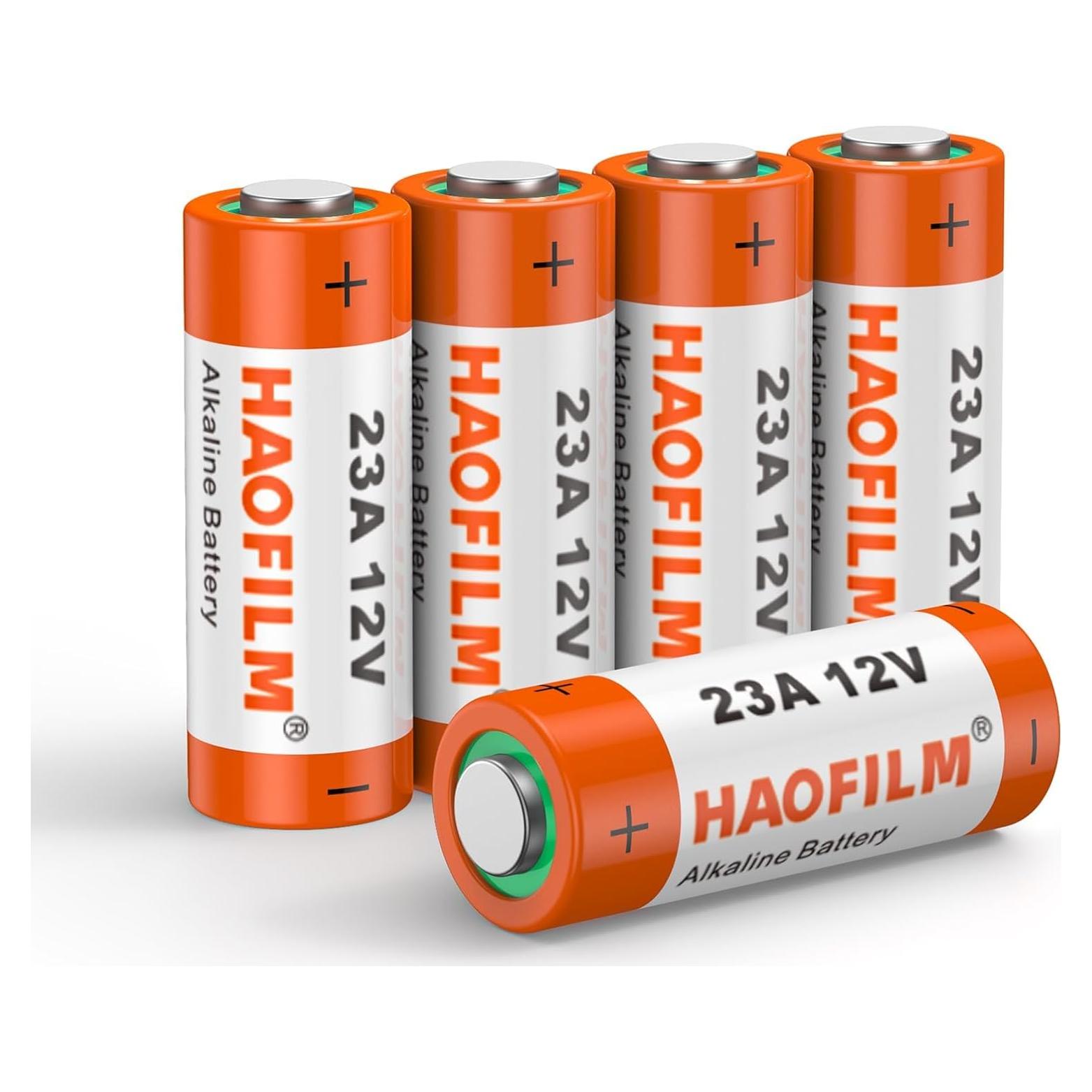 HAOFILM 23A 12V Alkaline Batteries (5 Pack) - Long Lasting Power, 3-Year Shelf Life | Bulk Value Pack for Car Remotes, Medical Devices, Garage Door Openers, Toys & More
