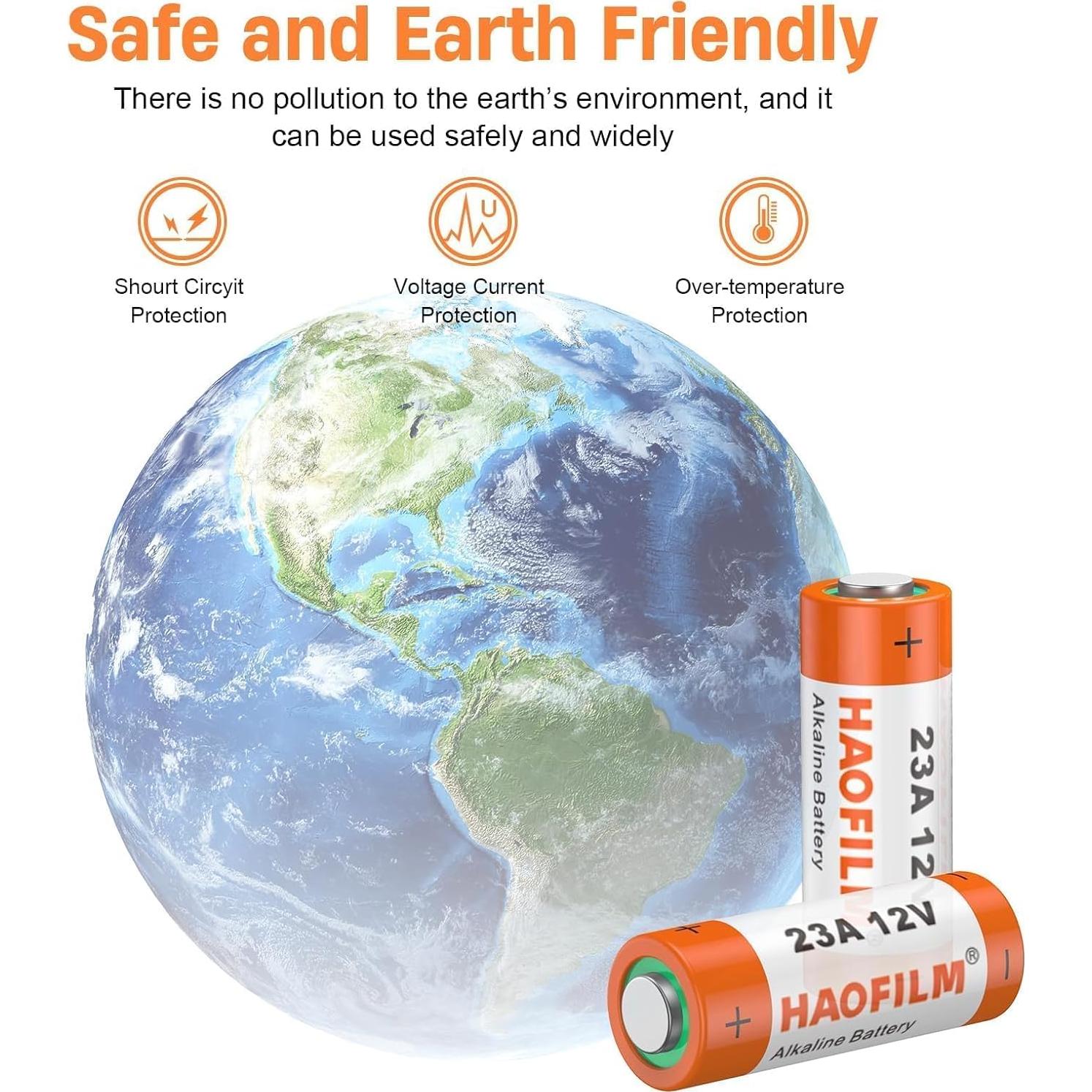 HAOFILM 23A 12V Alkaline Batteries (5 Pack) - Long Lasting Power, 3-Year Shelf Life | Bulk Value Pack for Car Remotes, Medical Devices, Garage Door Openers, Toys & More