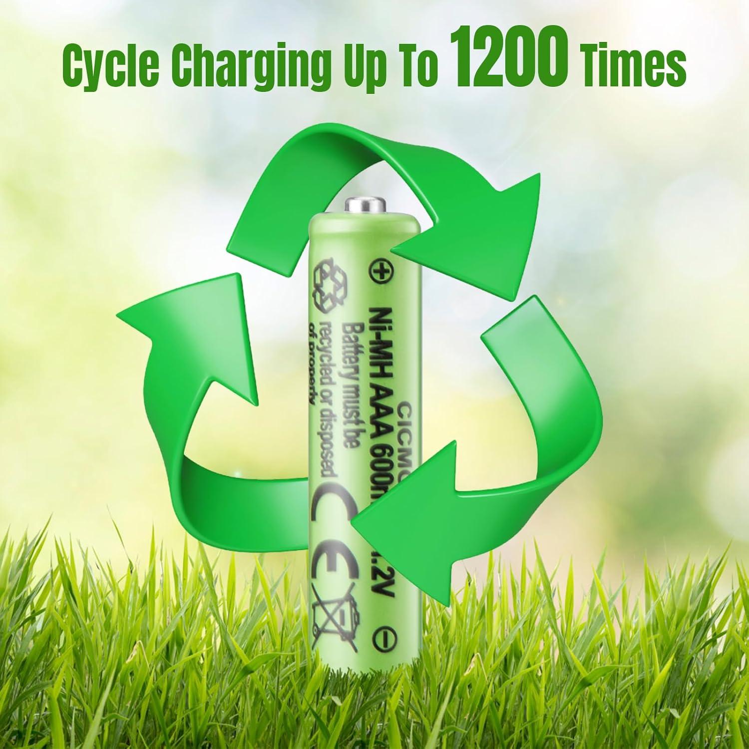 Baterías Recargables AAA CICMOD 1.2V 600mAh Paquete de 8