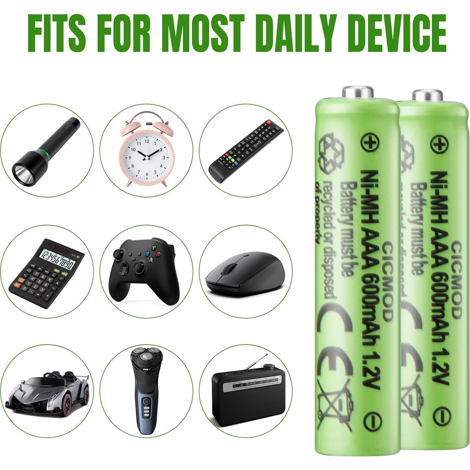 Baterías Recargables AAA CICMOD 1.2V 600mAh Paquete de 8