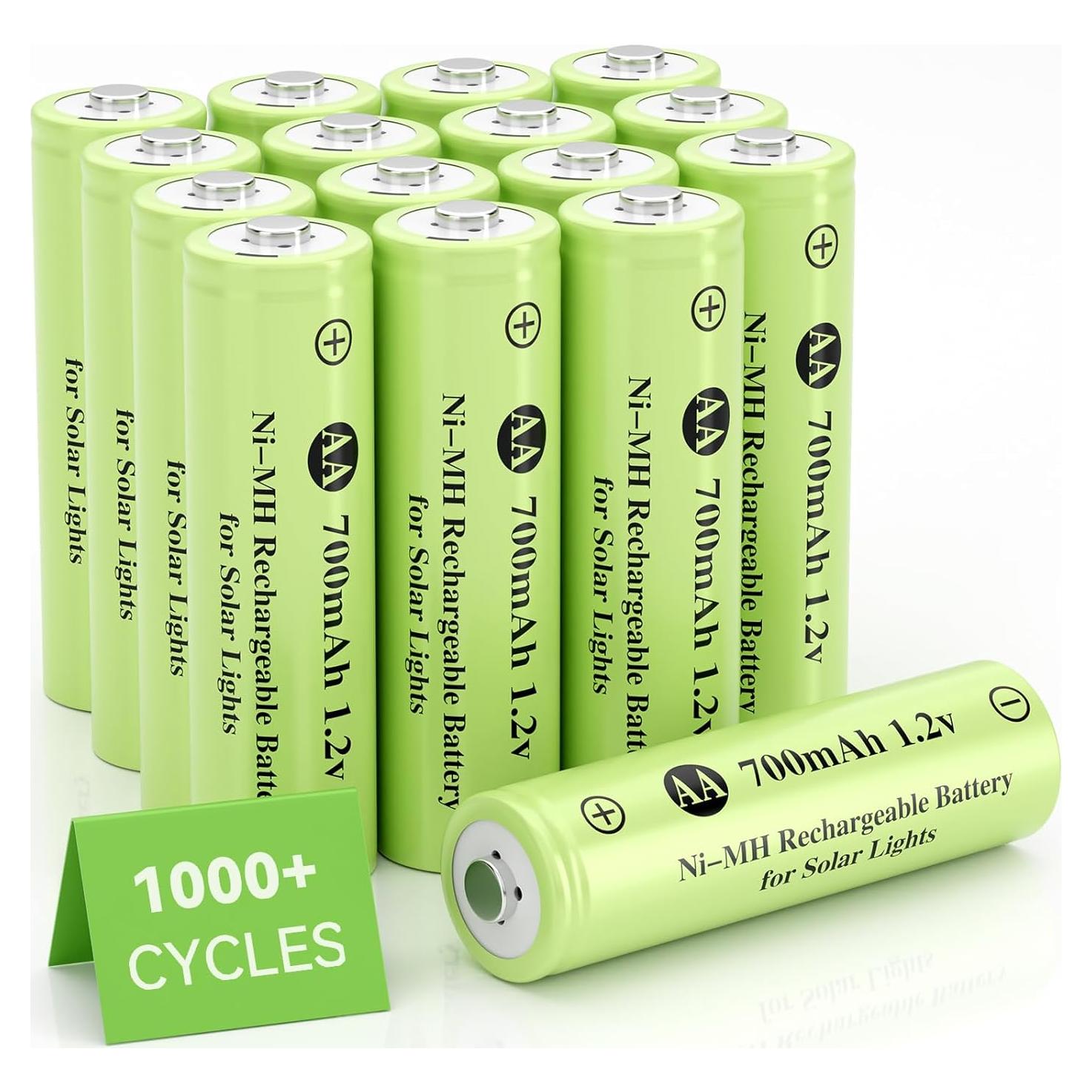 Paquete de 16 Baterías Recargables AA Ni-Mh 1.2V 700mAh Henreepow