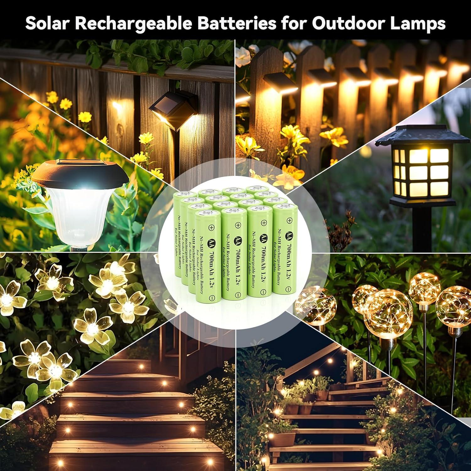 Paquete de 16 Baterías Recargables AA Ni-Mh 1.2V 700mAh Henreepow