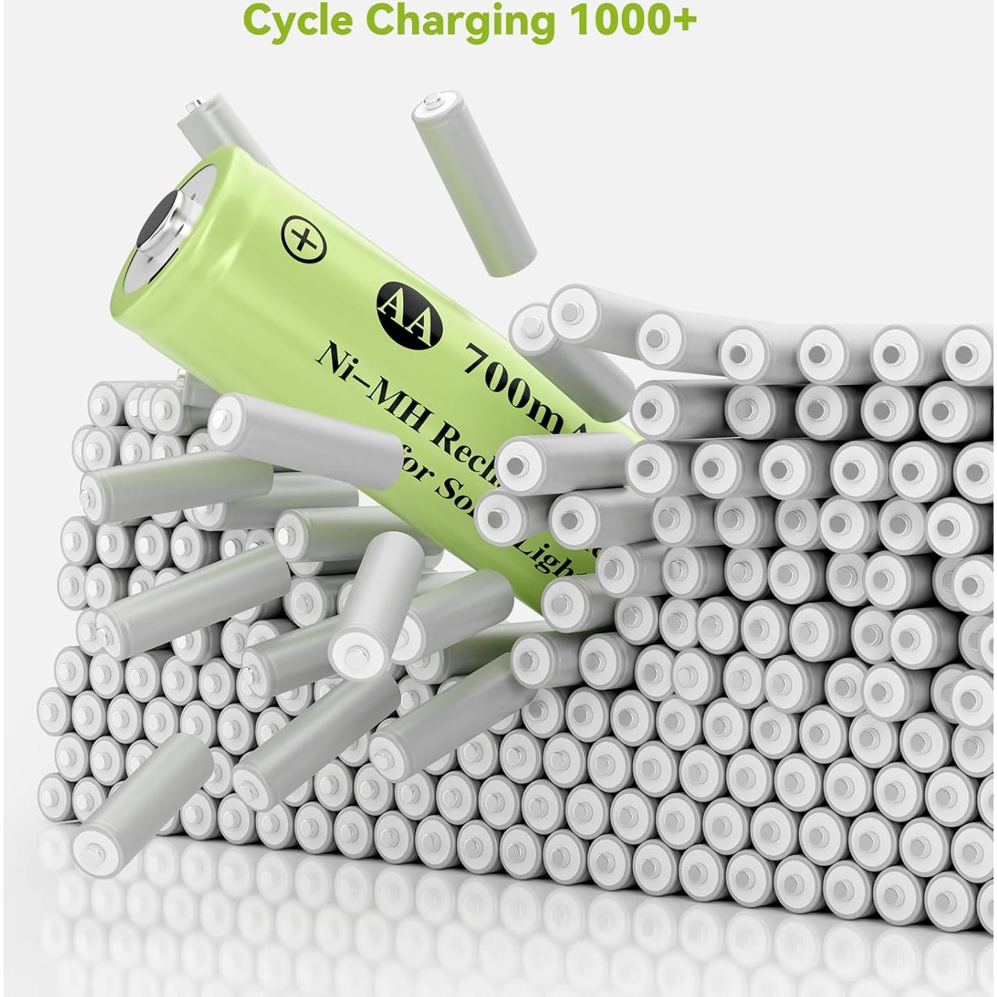 Paquete de 16 Baterías Recargables AA Ni-Mh 1.2V 700mAh Henreepow