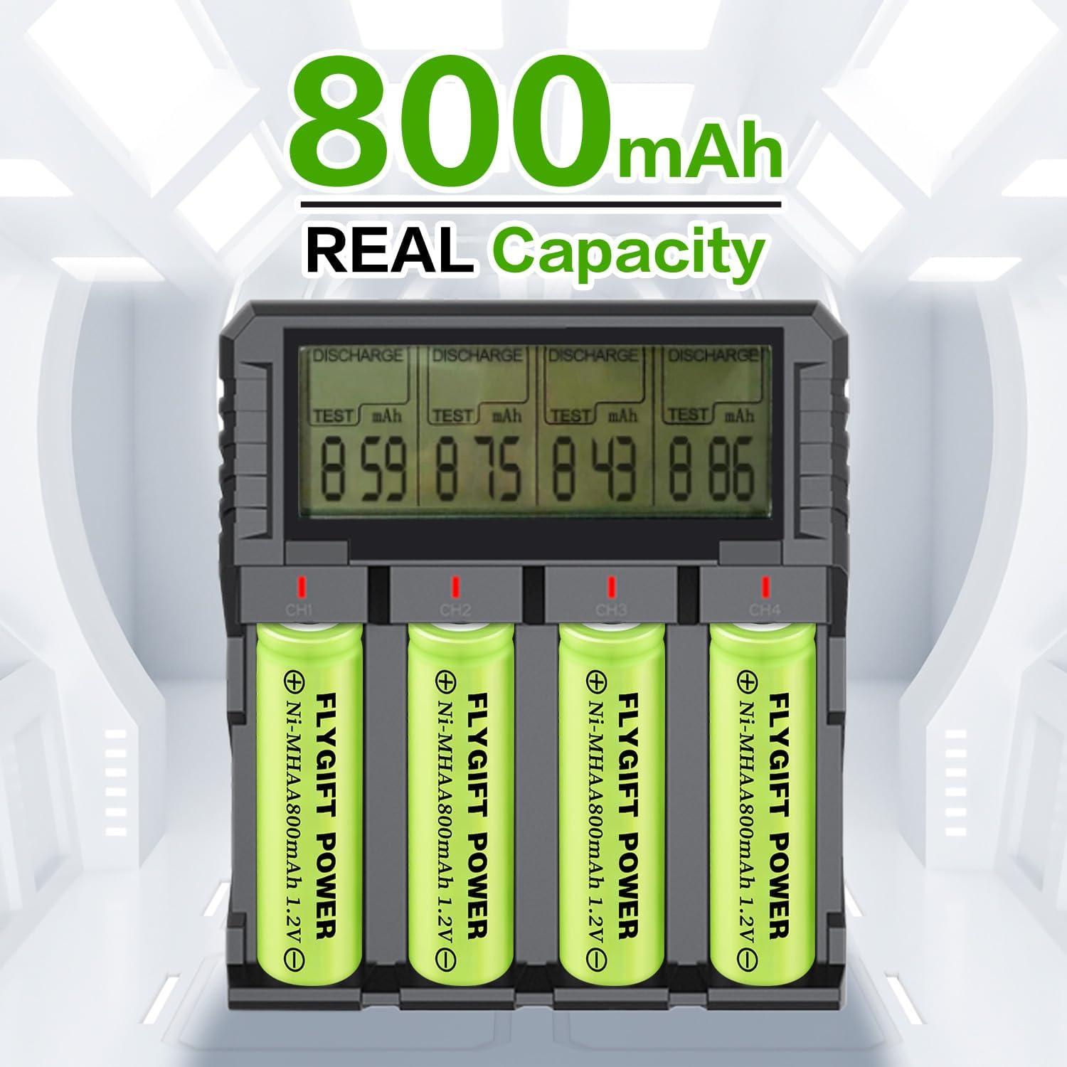 Baterías Recargables AA FlyGift 800mAh 1.2V Pack 12 Unidades