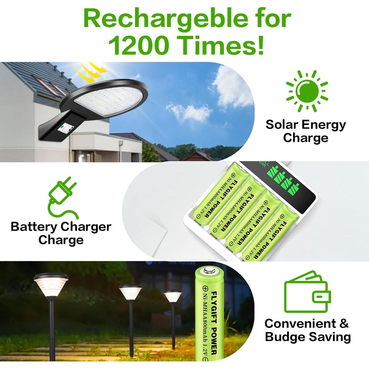 Baterías Recargables AA FlyGift 800mAh 1.2V Pack 12 Unidades