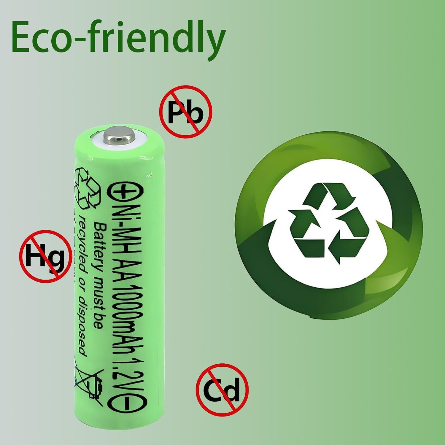 Paquete de 16 Baterías Recargables AA 1.2V NiMH 1000mAh