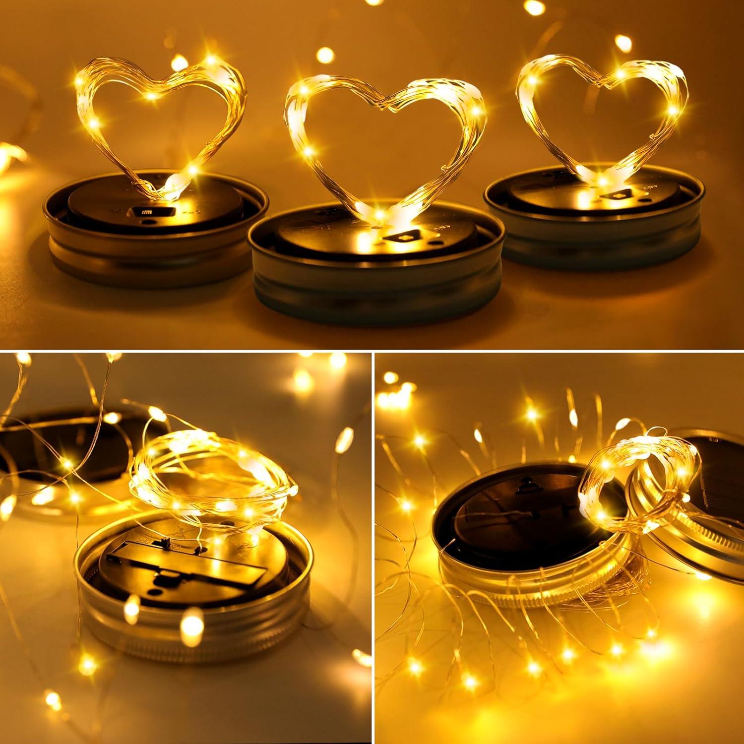 Luces Solares en Tarros de Conserva ZNYCYE - 12 LEDs Blancas Cálidas