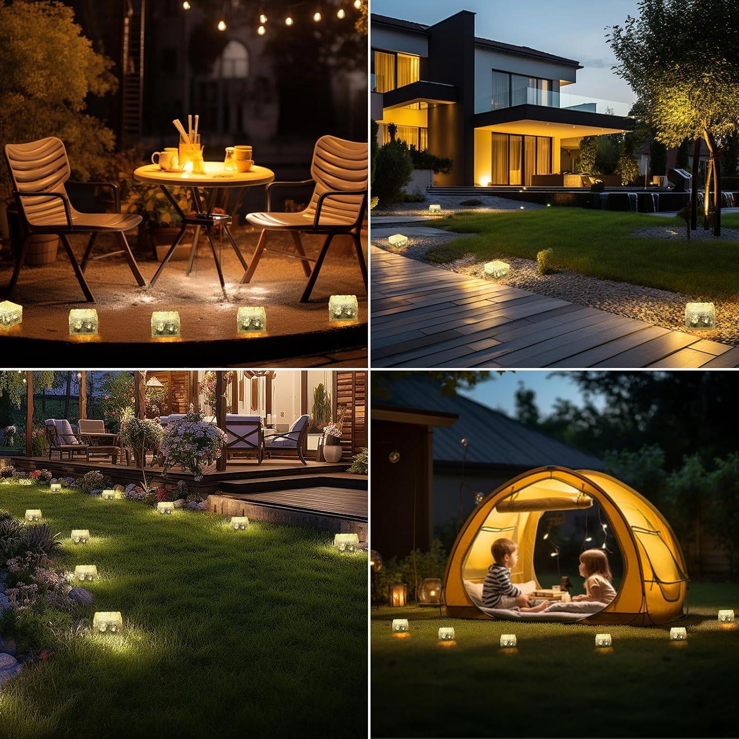 Luces de Ladrillo Solar MLKNK - 3 Paquete Luz Cálida Jardín