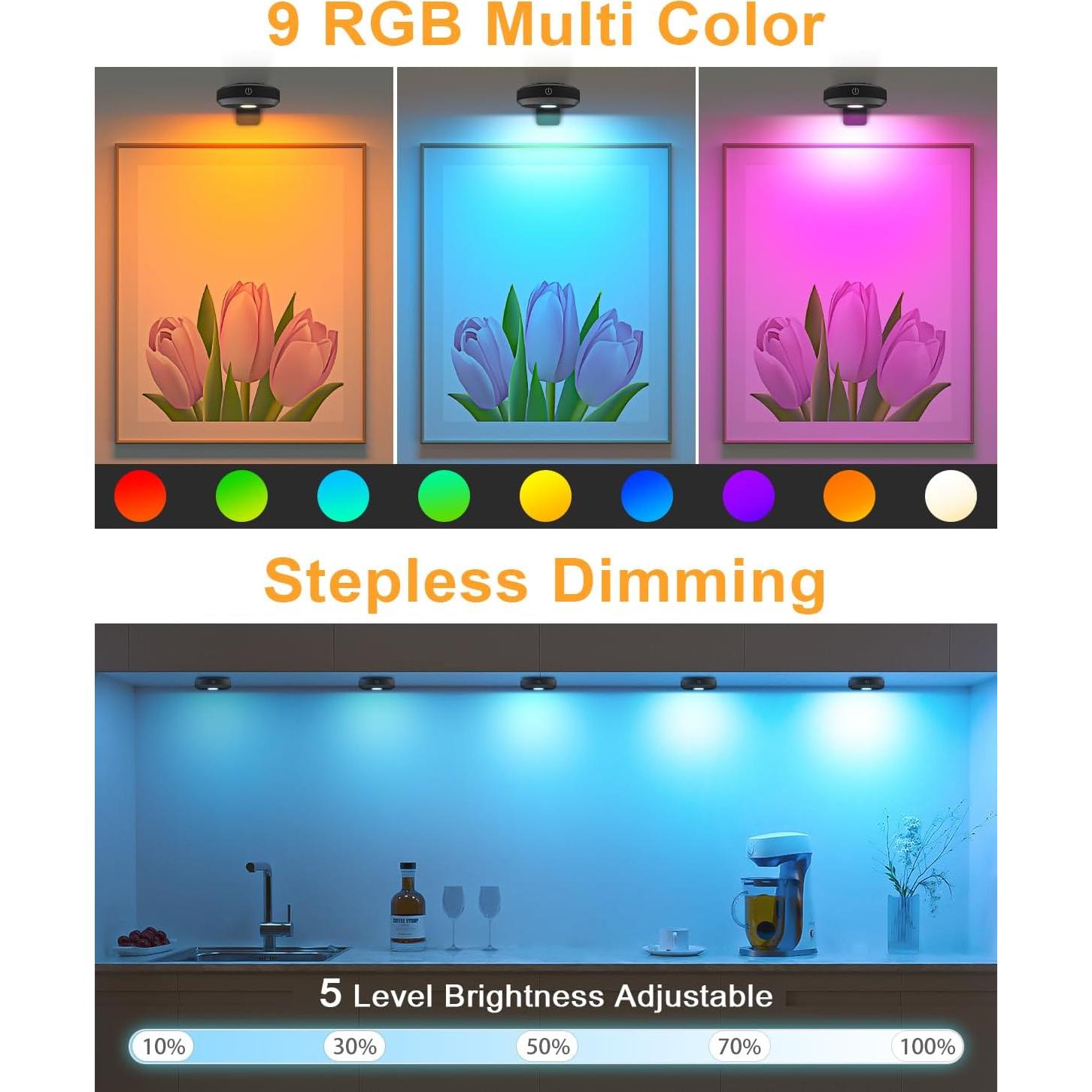 Luces RGB WILLED Recargables para Galería de Arte