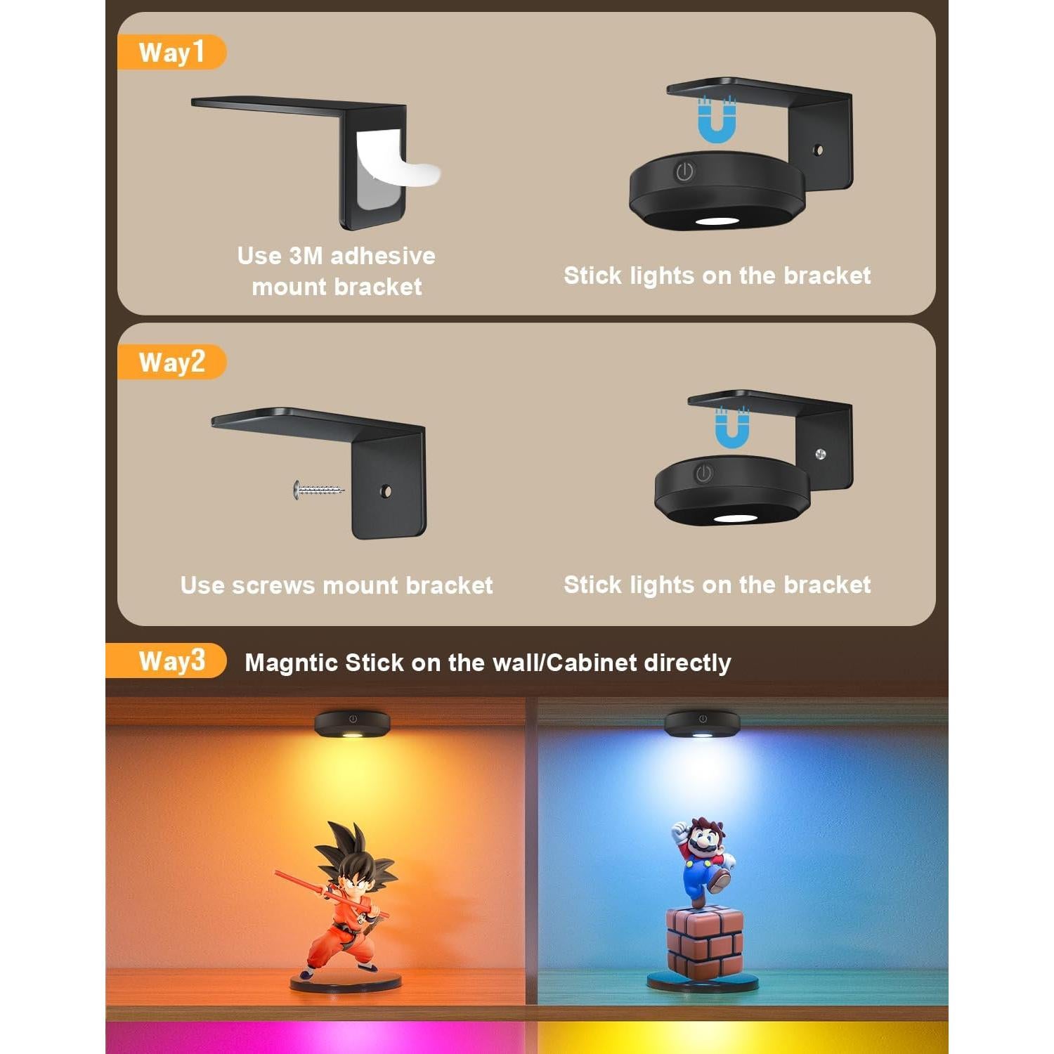 Luces RGB WILLED Recargables para Galería de Arte