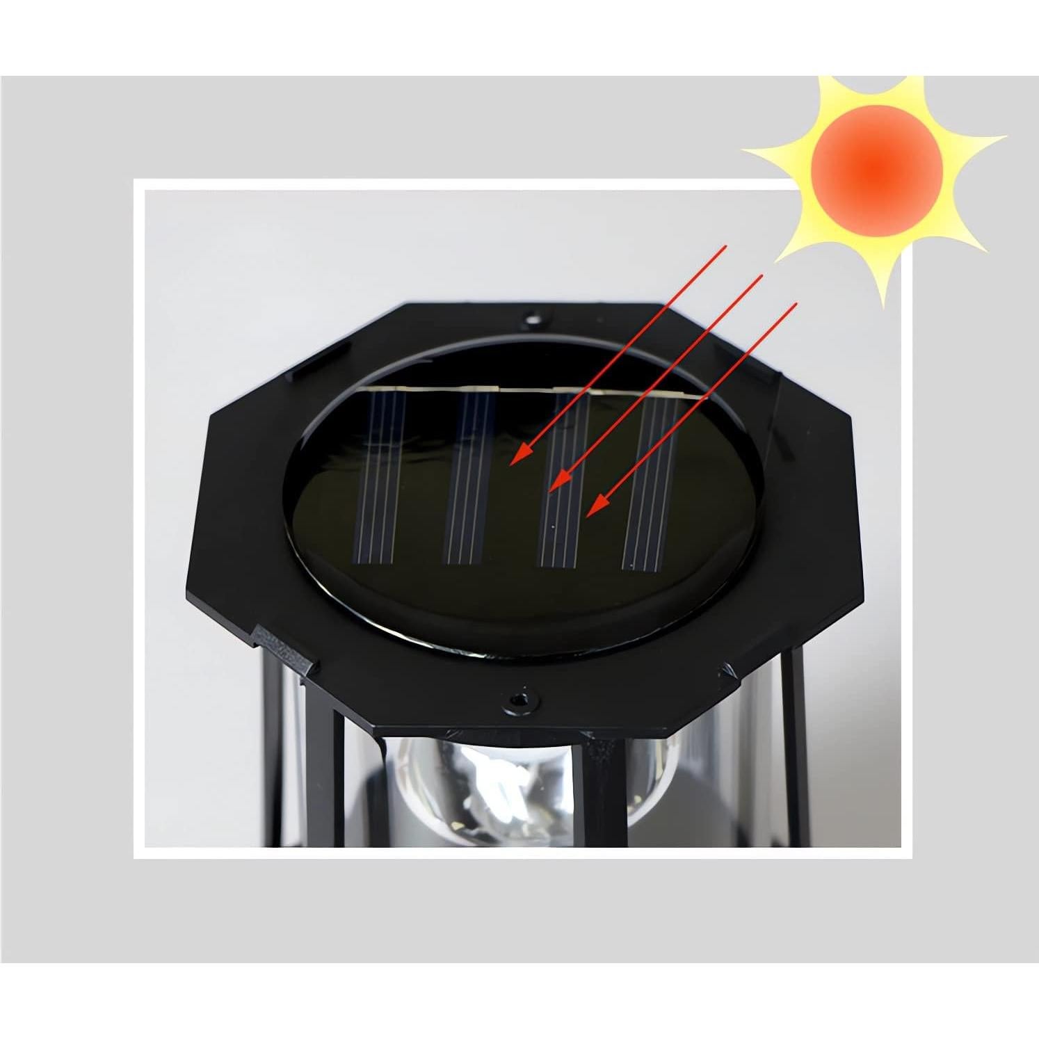 Faro Solar Rotativo Enajucy IP65 360° Negro Grande