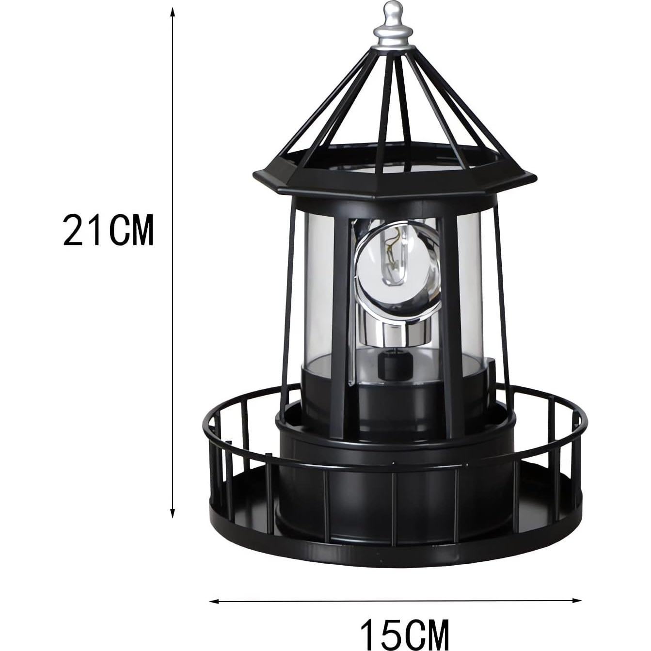 Faro Solar Rotativo Enajucy IP65 360° Negro Grande