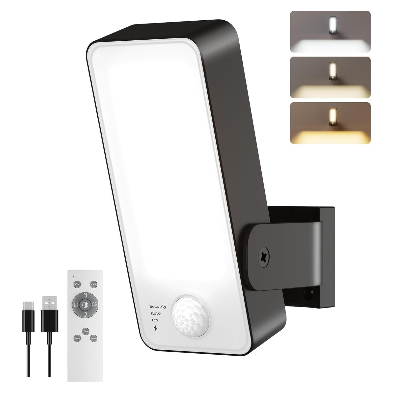 Sensor de Movimiento Luz Exterior PopoIron 600 Lúmenes Batería 10000mAh