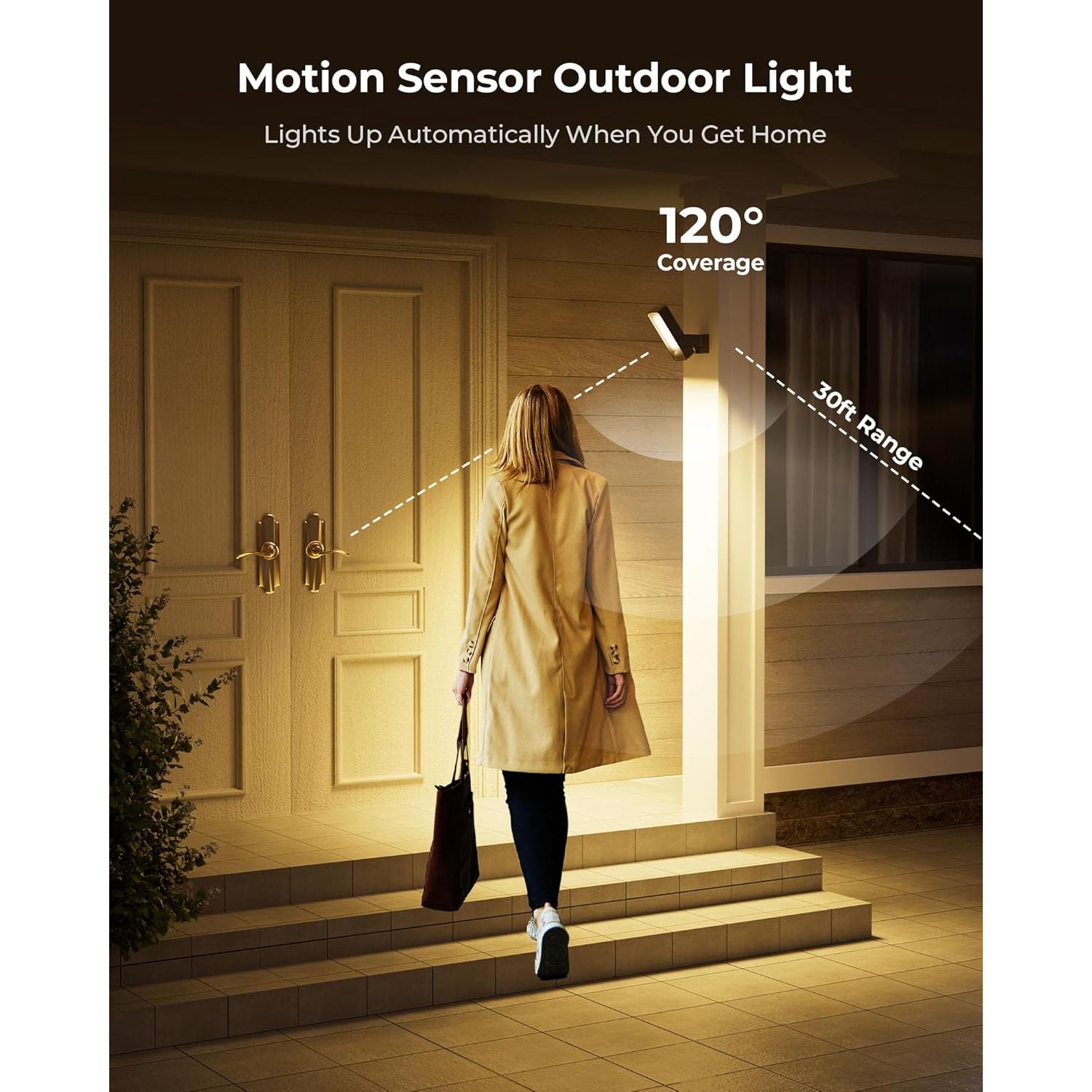 Sensor de Movimiento Luz Exterior PopoIron 600 Lúmenes Batería 10000mAh