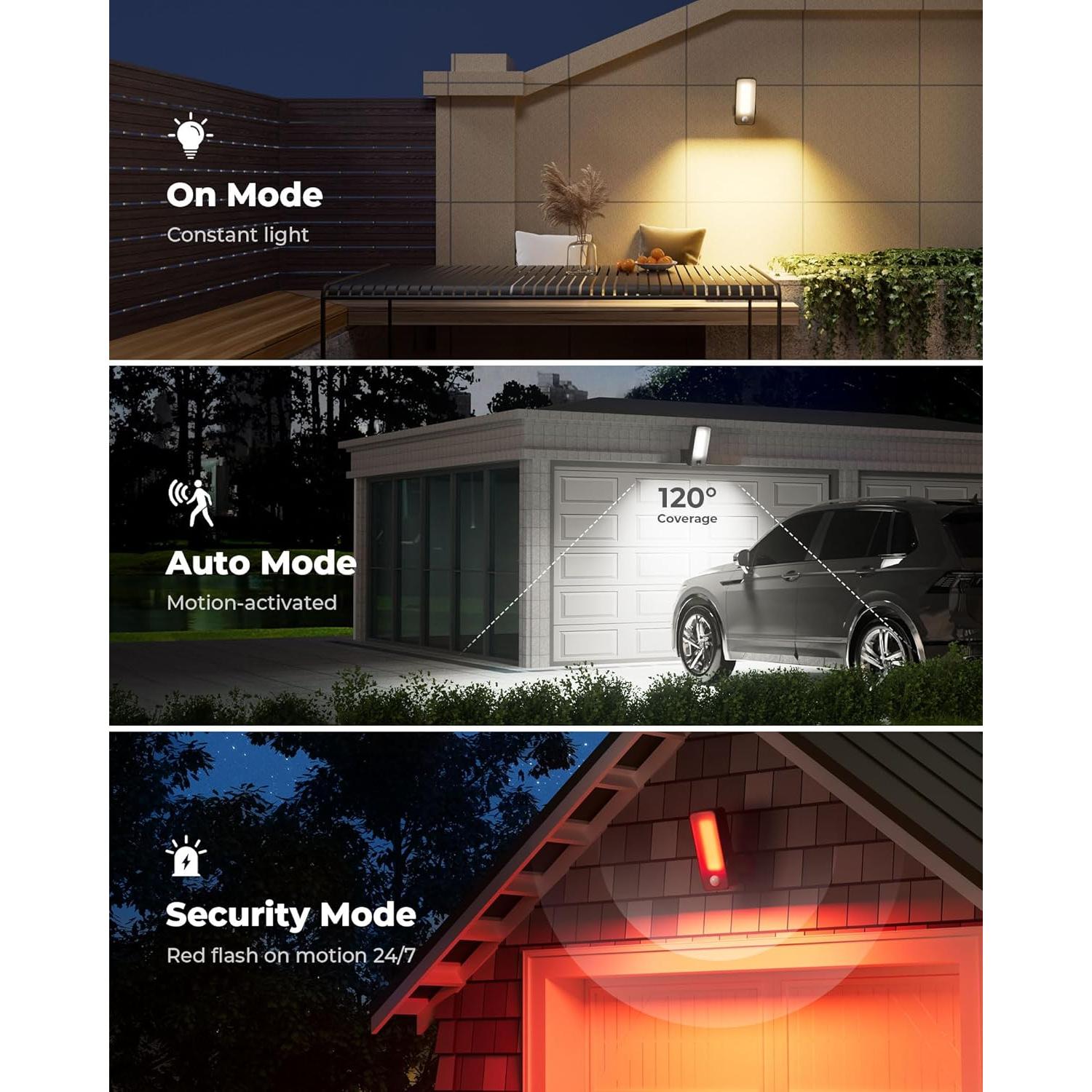 Sensor de Movimiento Luz Exterior PopoIron 600 Lúmenes Batería 10000mAh