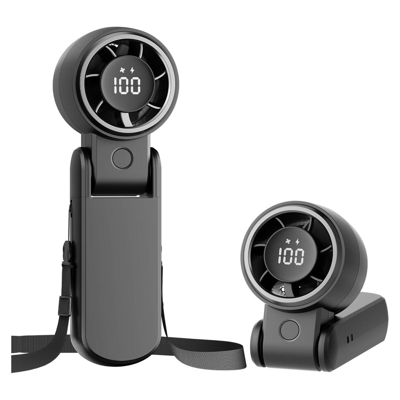 Ventilador Portátil TriPole KW41 3-en-1 Recargable Negro