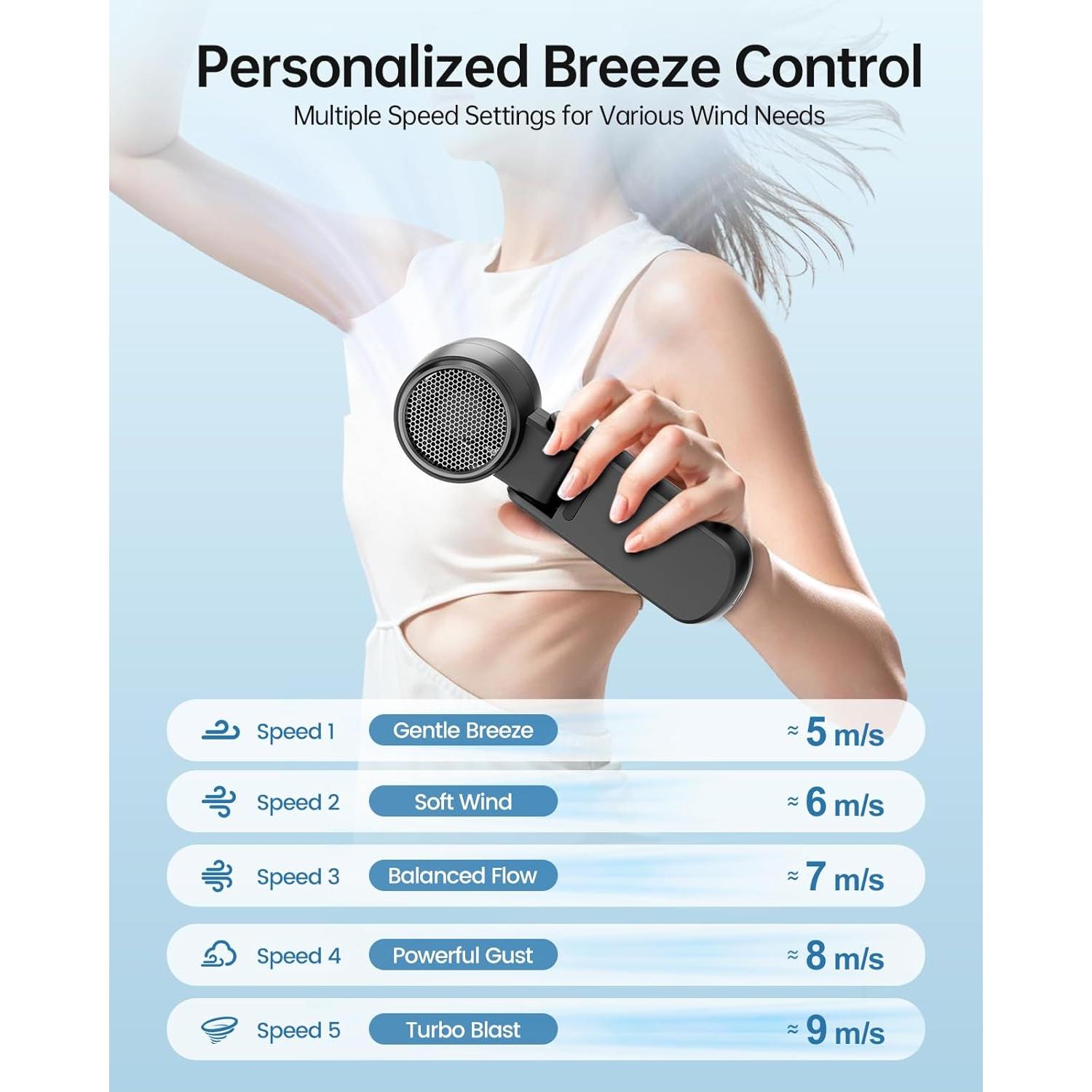 Ventilador Portátil TriPole KW41 3-en-1 Recargable Negro