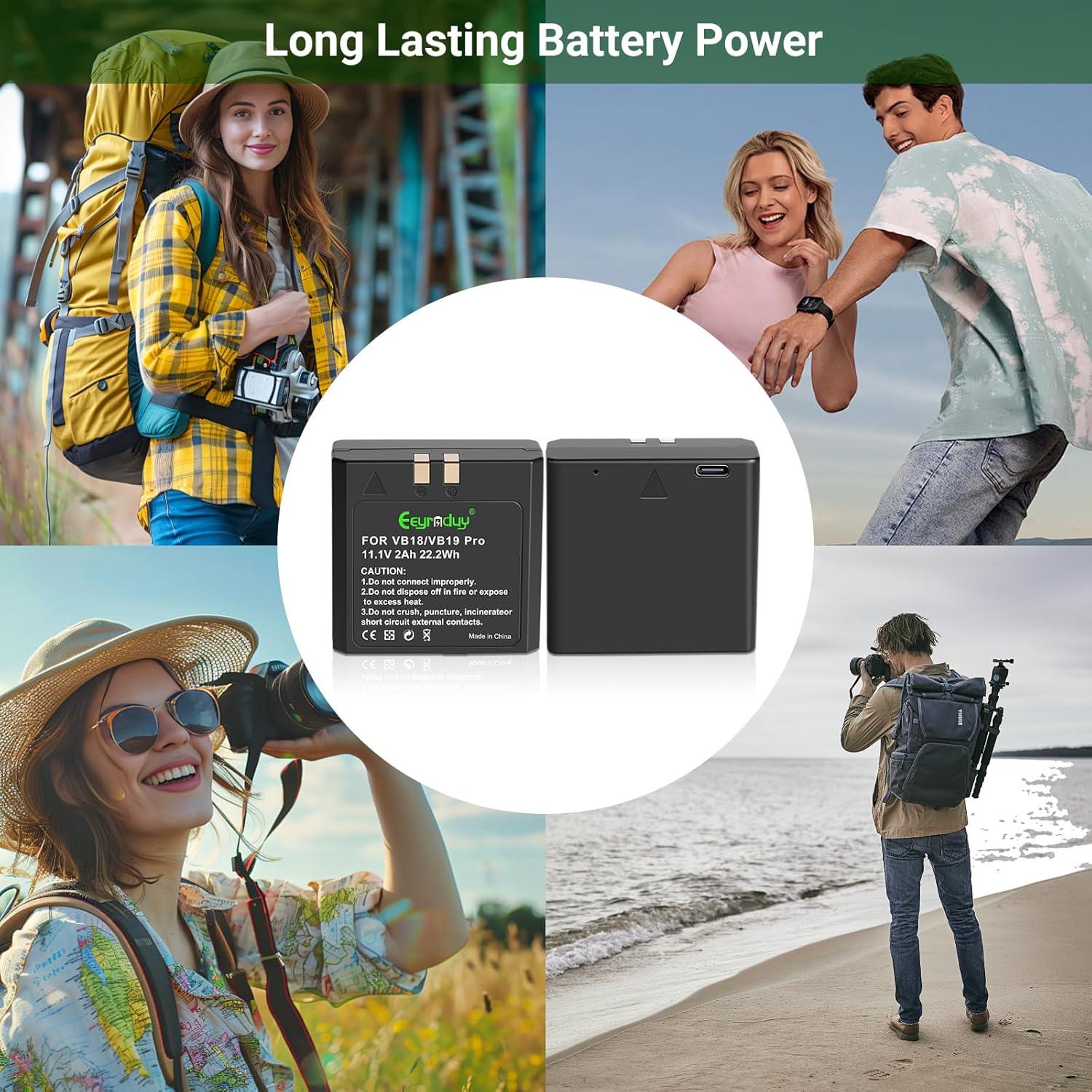 Batería de Litio Recargable Eeyrnduy VB18 2000mAh para Godox