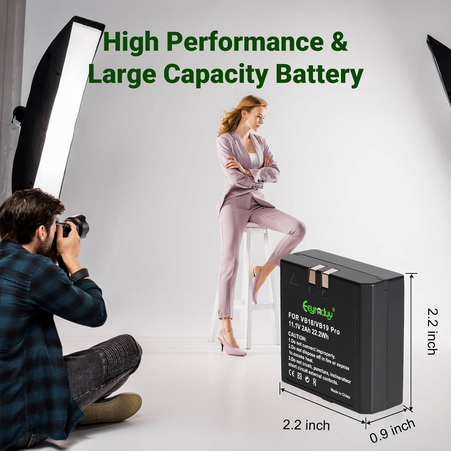 Batería de Litio Recargable Eeyrnduy VB18 2000mAh para Godox