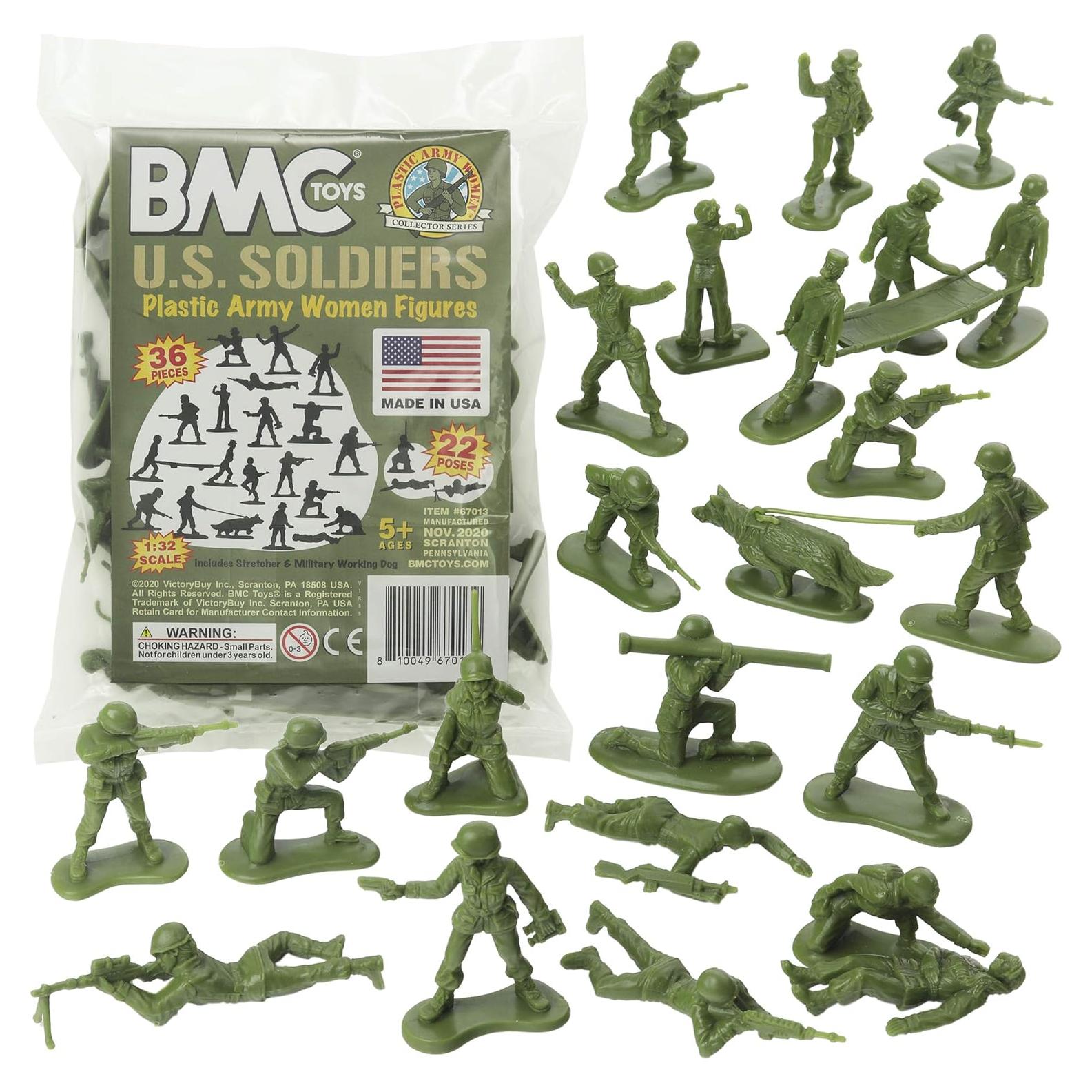 Figuras de Soldados Femeninos BMC 36pc Verde Oliva 5,08cm
