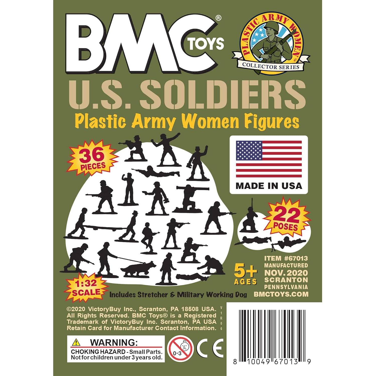Figuras de Soldados Femeninos BMC 36pc Verde Oliva 5,08cm