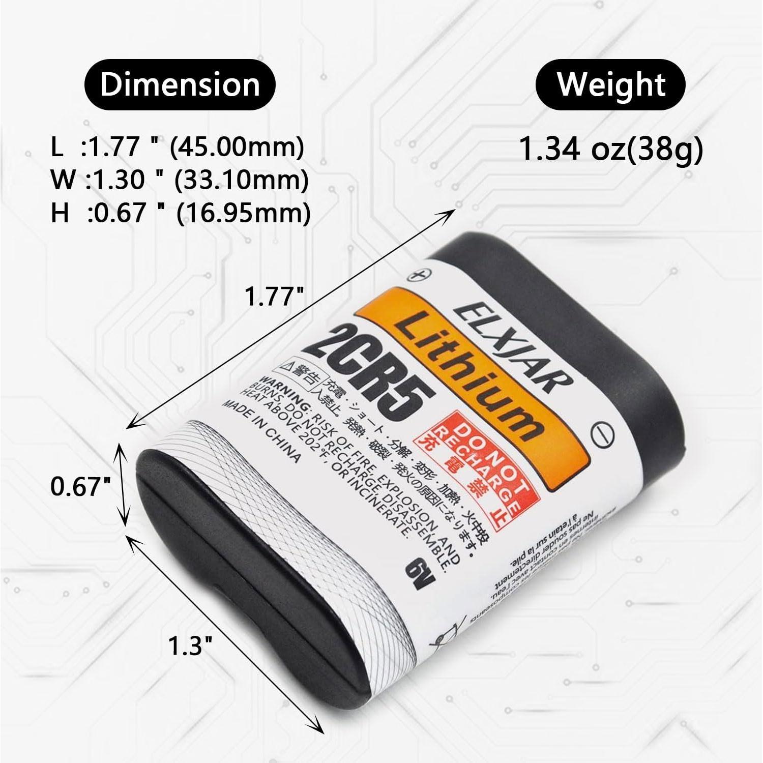 Baterías de Litio 2CR5 6V 1300mAh Elxjar - Paquete de 5