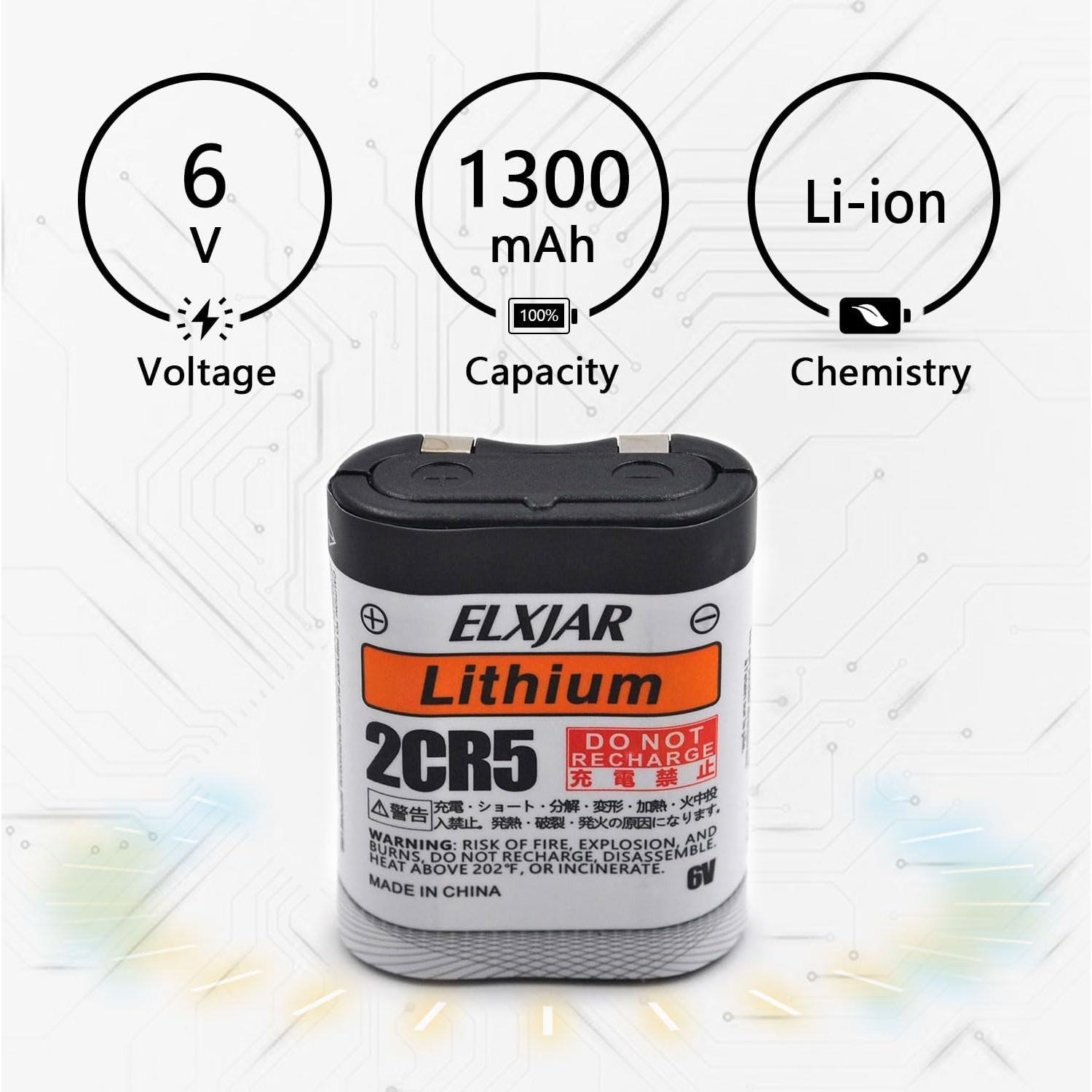 Baterías de Litio 2CR5 6V 1300mAh Elxjar - Paquete de 5