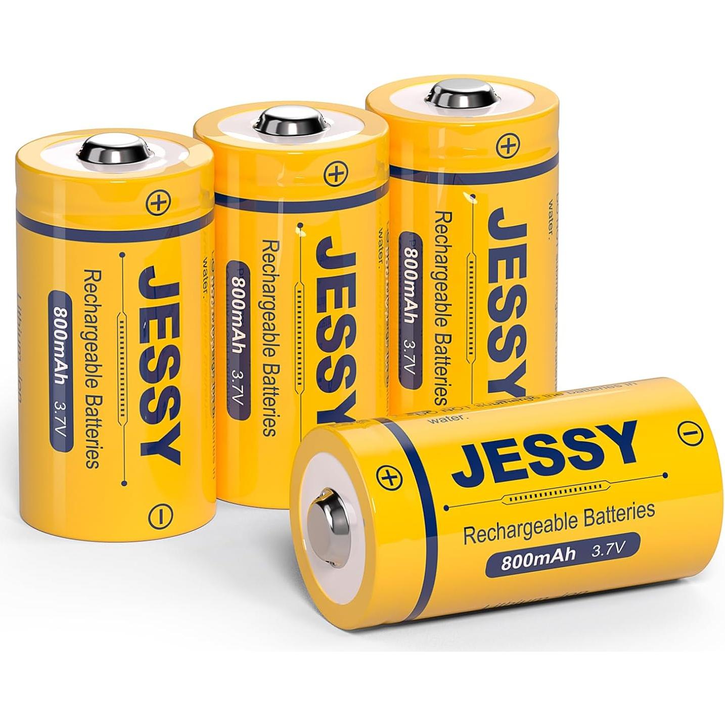 Baterías Recargables JESSY CR123A Litio 3.7V Paquete de 8