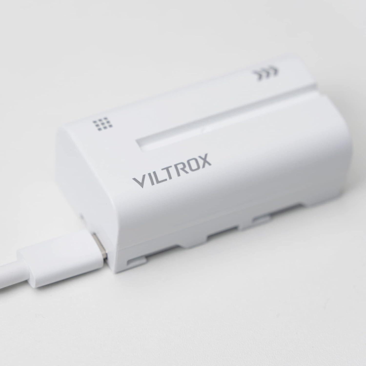 Baterías VILTROX NP-F550 2200mAh 2 Paquete Carga USB Tipo-C