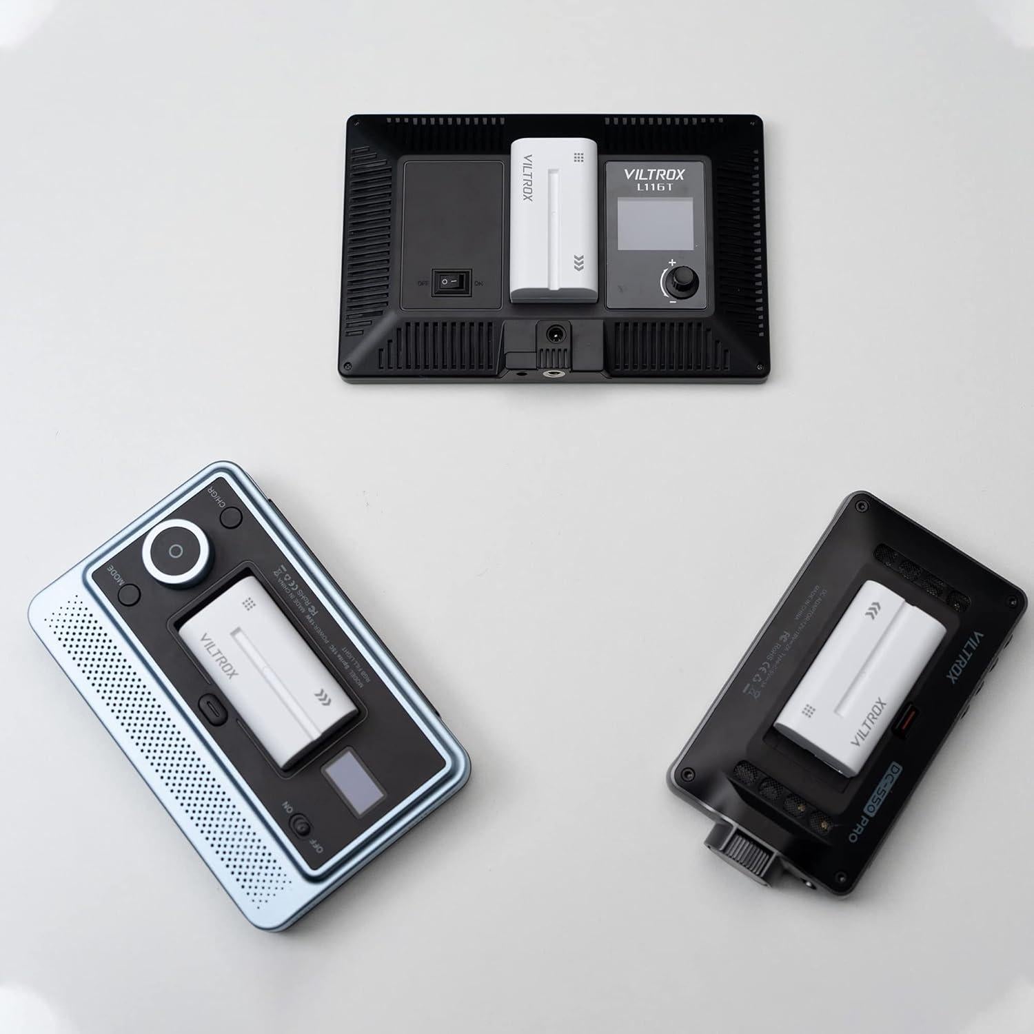 Baterías VILTROX NP-F550 2200mAh 2 Paquete Carga USB Tipo-C