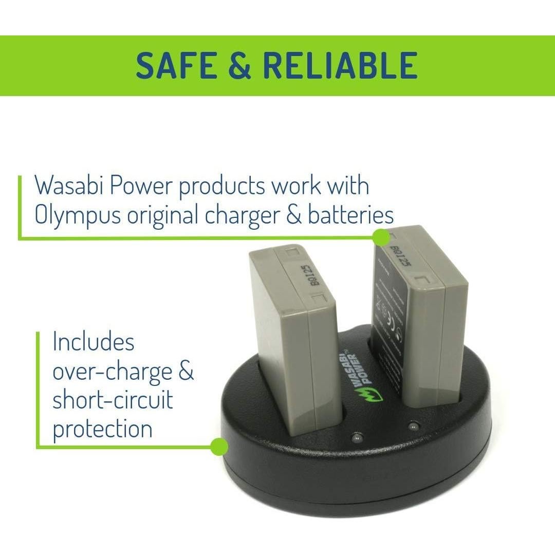 Baterías Wasabi Power 2x BLN-1 y Cargador USB Dual para Olympus