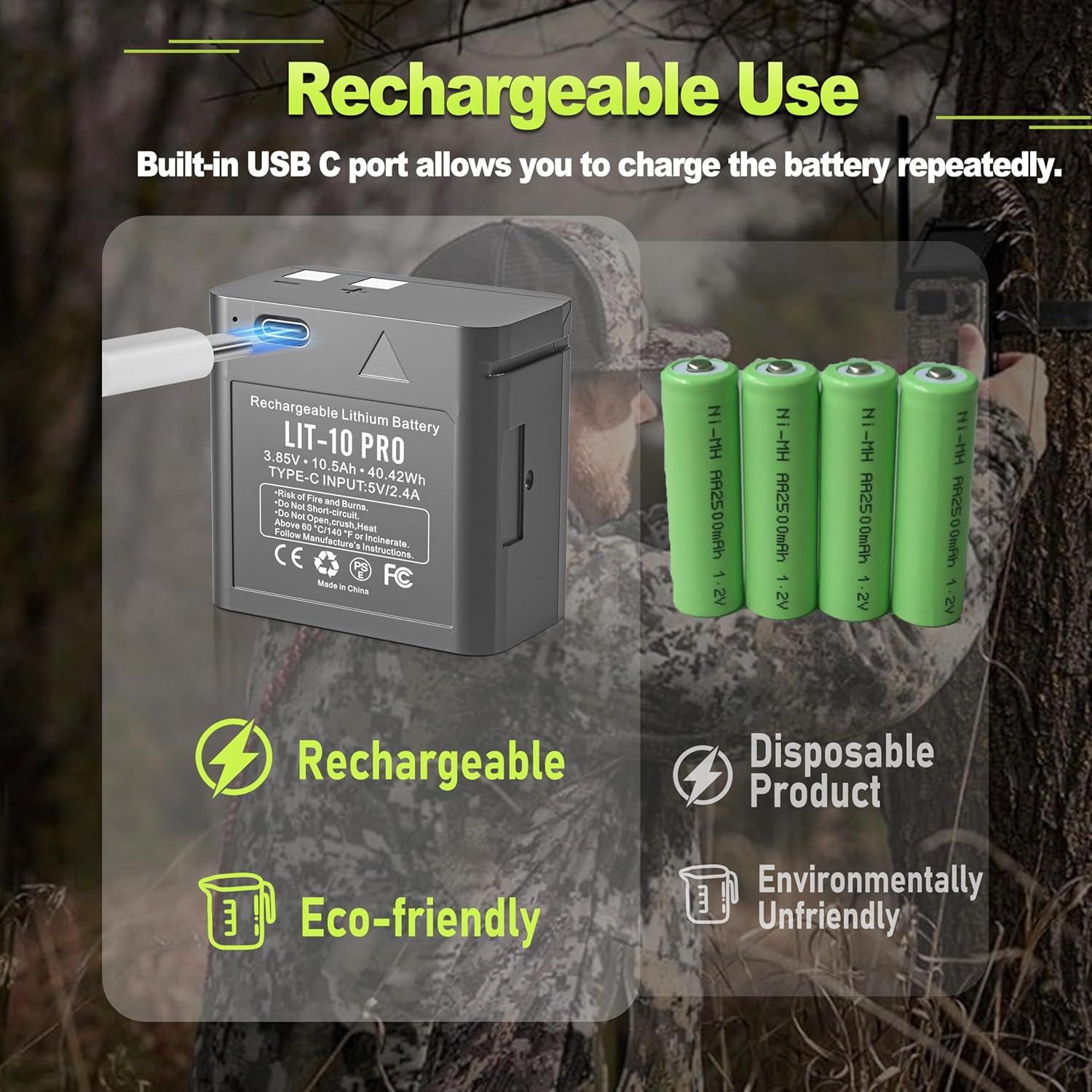 Batería Recargable LIT-10 Pro 10500mAh para Cámaras SpyPoint