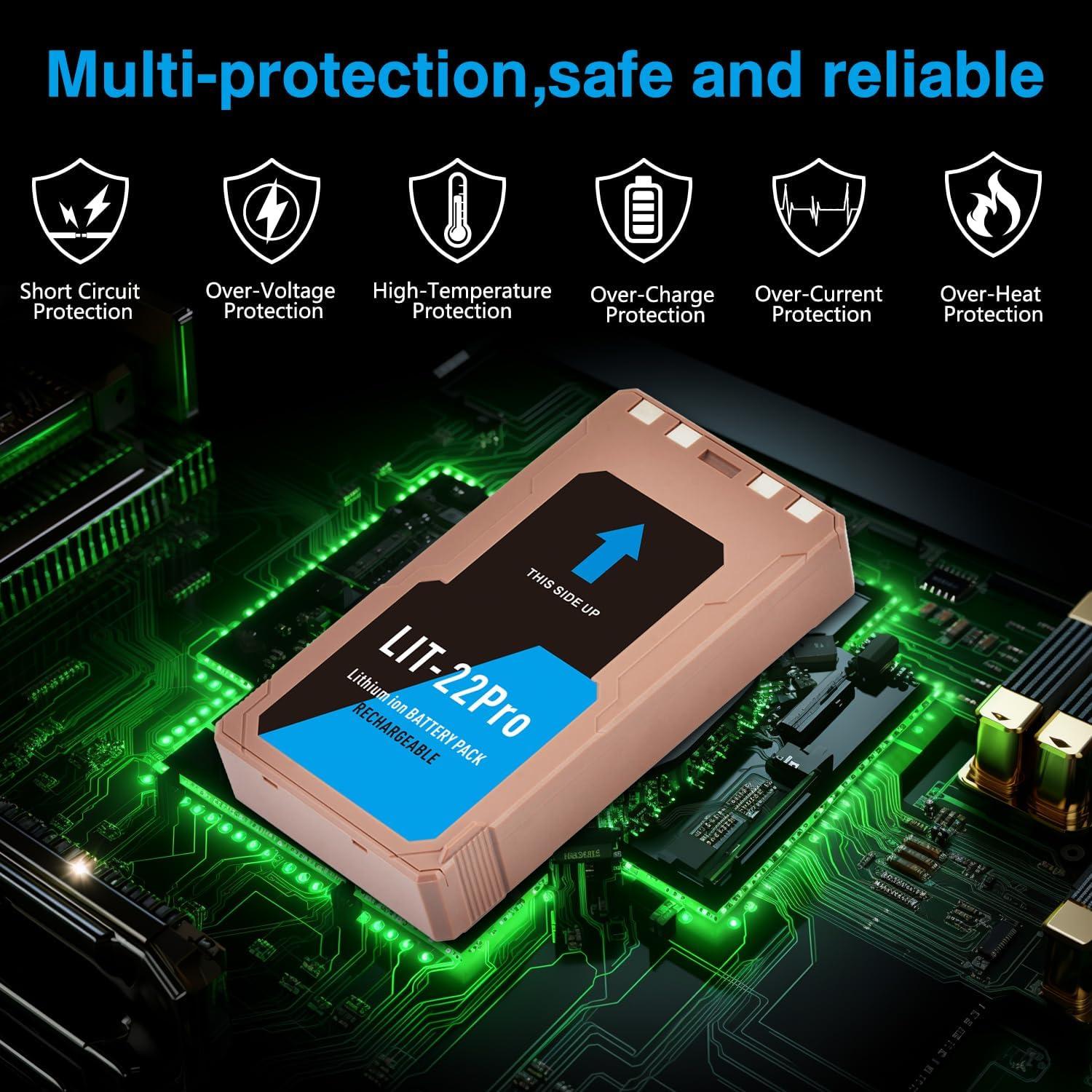 Batería de Litio Recargable Tectra LIT-22 7000mAh Paquete de 2