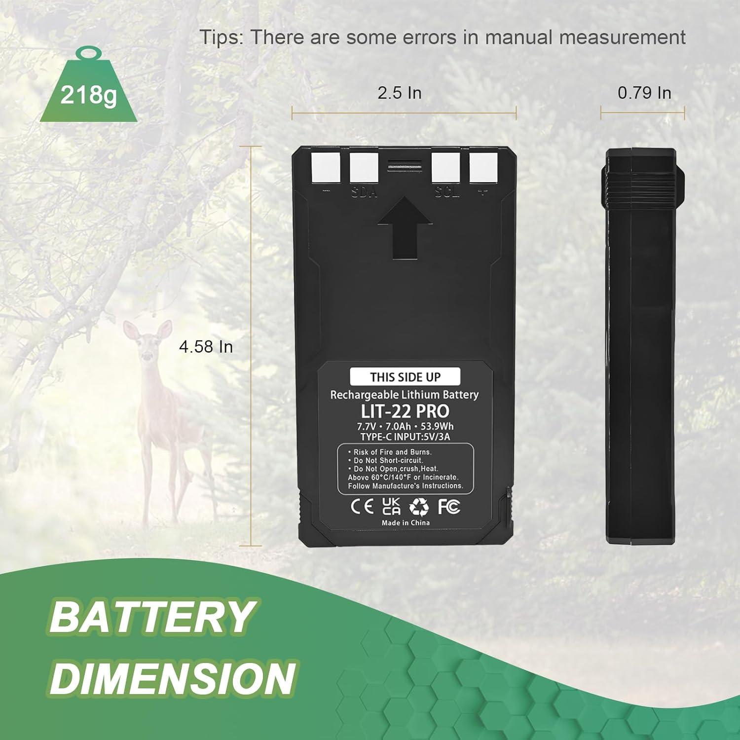 Paquete Doble Batería Recargable LIT-22 SPYPOINT 7000mAh
