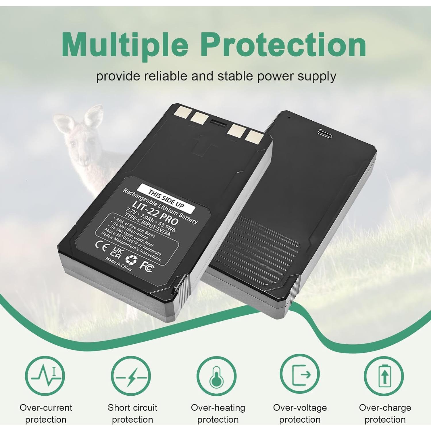 Paquete Doble Batería Recargable LIT-22 SPYPOINT 7000mAh