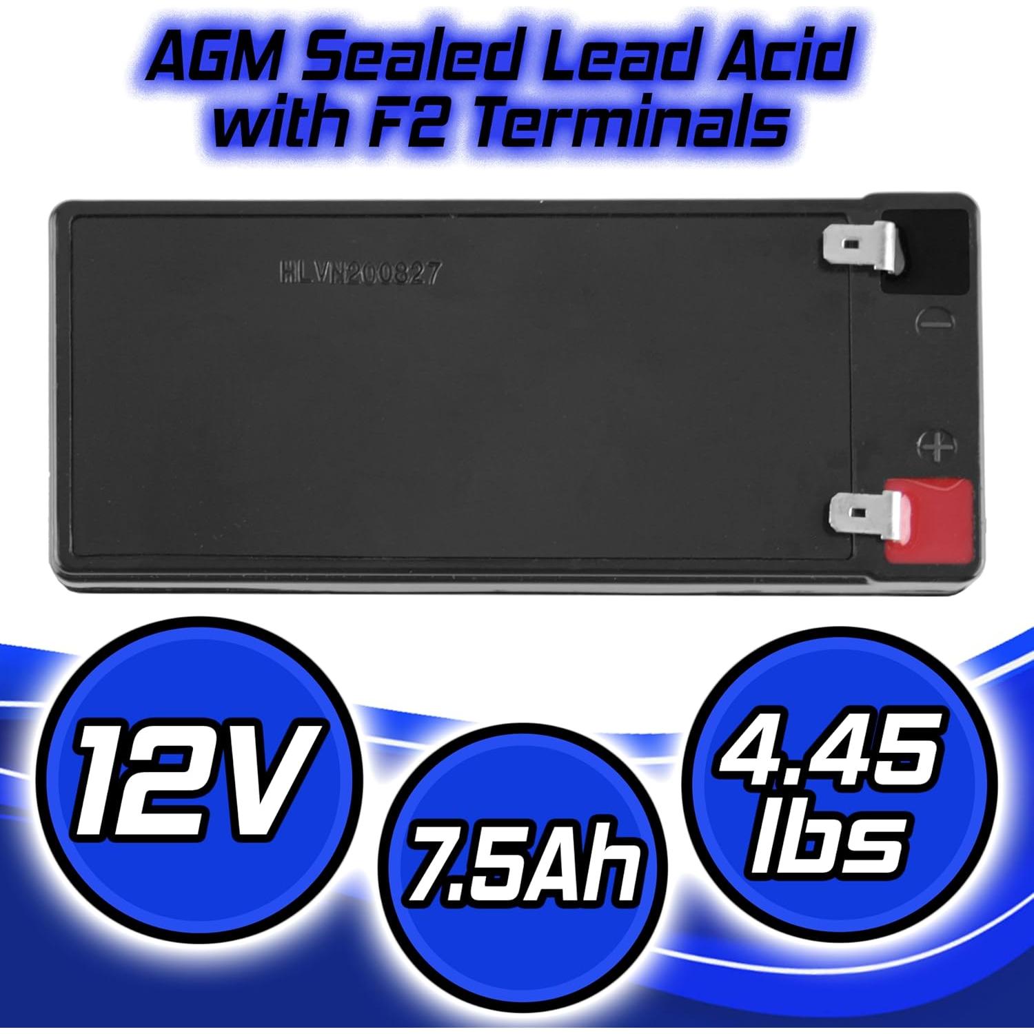 Paquete de 4 Baterías AGM 12V 7.5Ah PowerStar