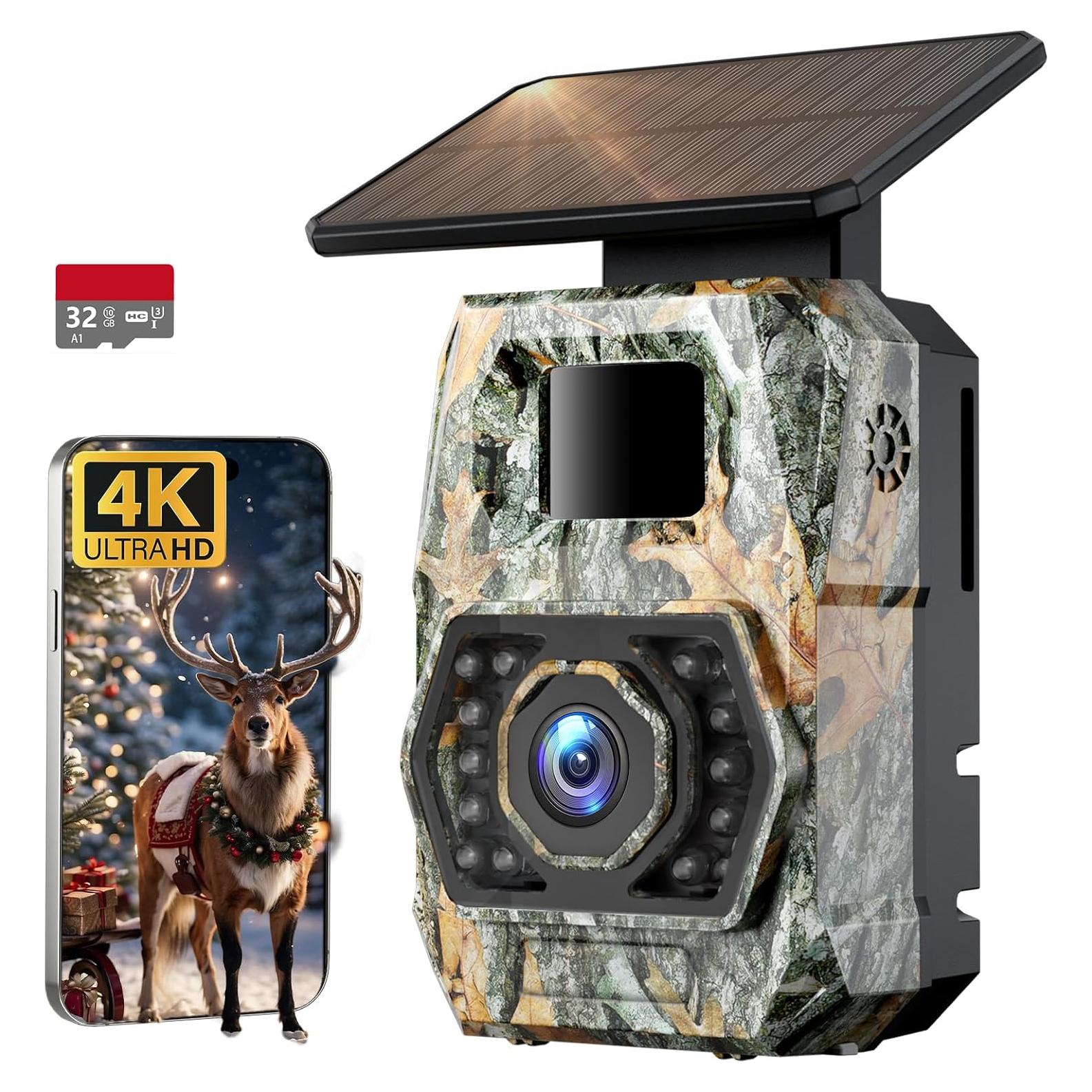 Cámara de sendero WiFi Zivolixd 4K 60MP con batería solar 5200mAh