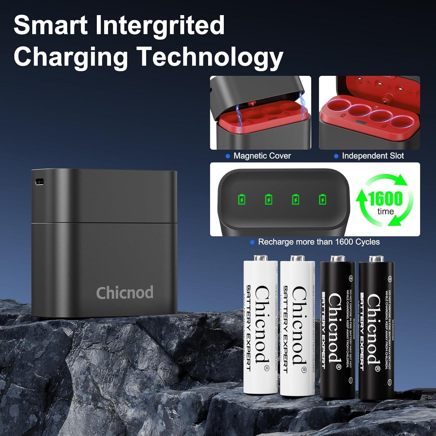 Baterías AA Recargables Litio 3800mWh con Cargador USB-C