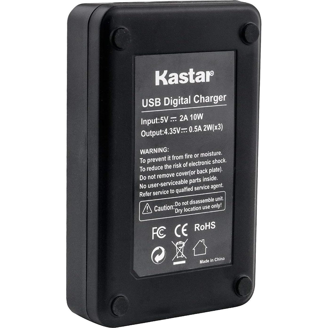 Kastar Batería 3-Pack + Cargador LCD para Olympus, Fujifilm, Nikon