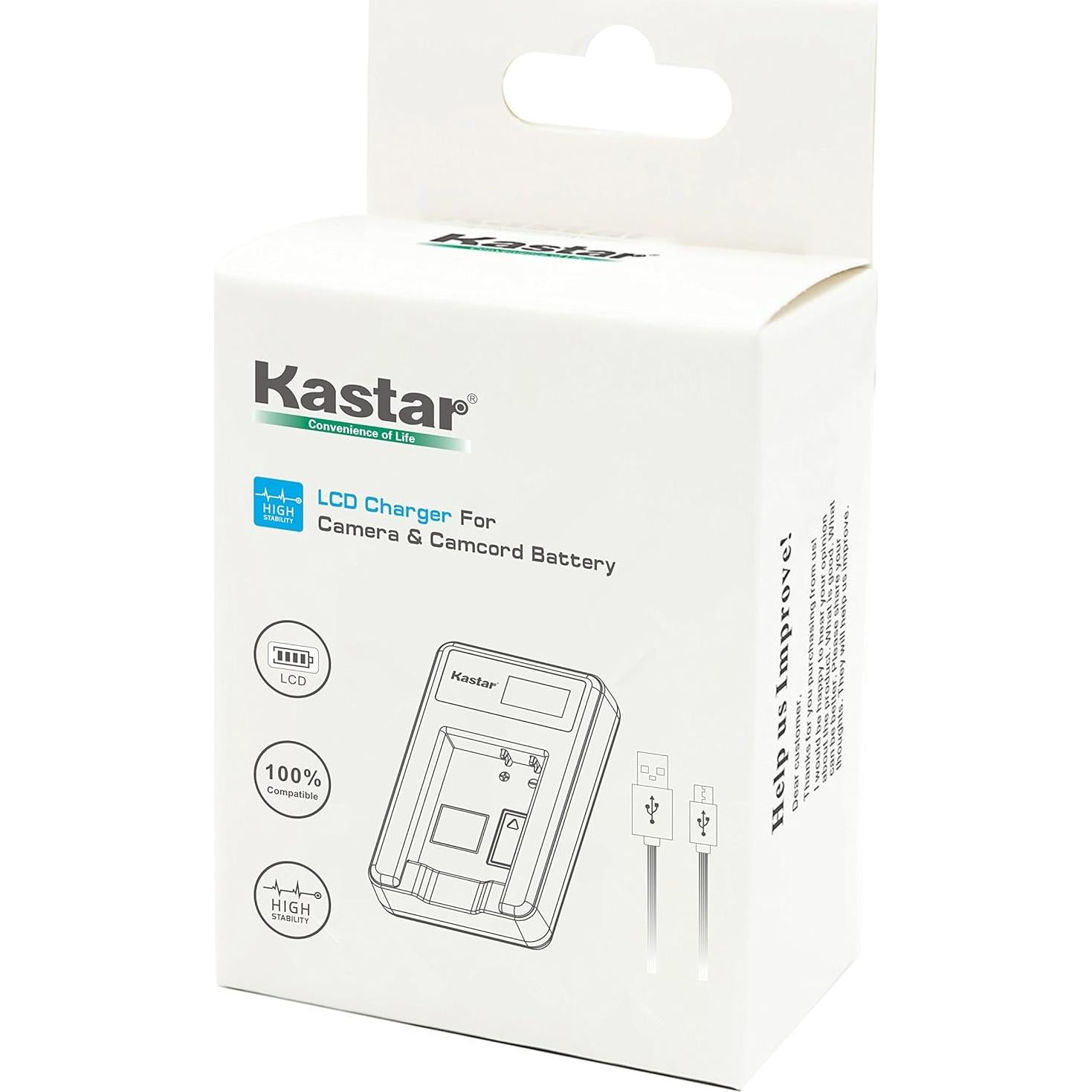 Kastar Batería 3-Pack + Cargador LCD para Olympus, Fujifilm, Nikon