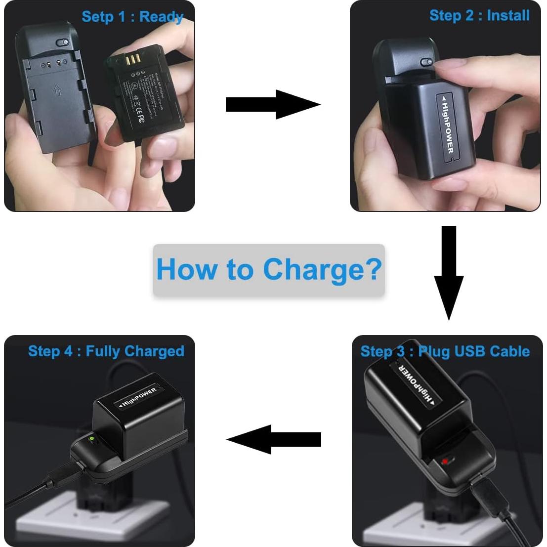 Baterías Recargables NP-FV5 Plus 3.7V 2000mAh CofunKool - Paquete de 2