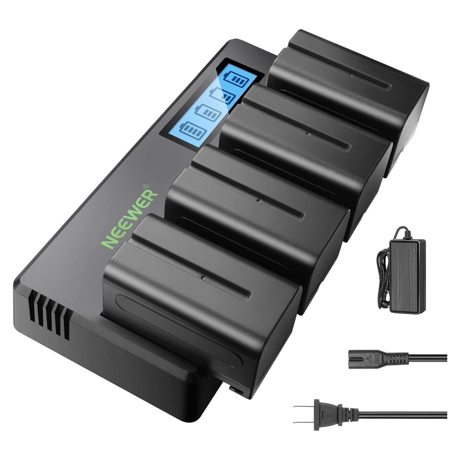 Baterías y Cargador Neewer NP-F750 5600mAh 4 Canales