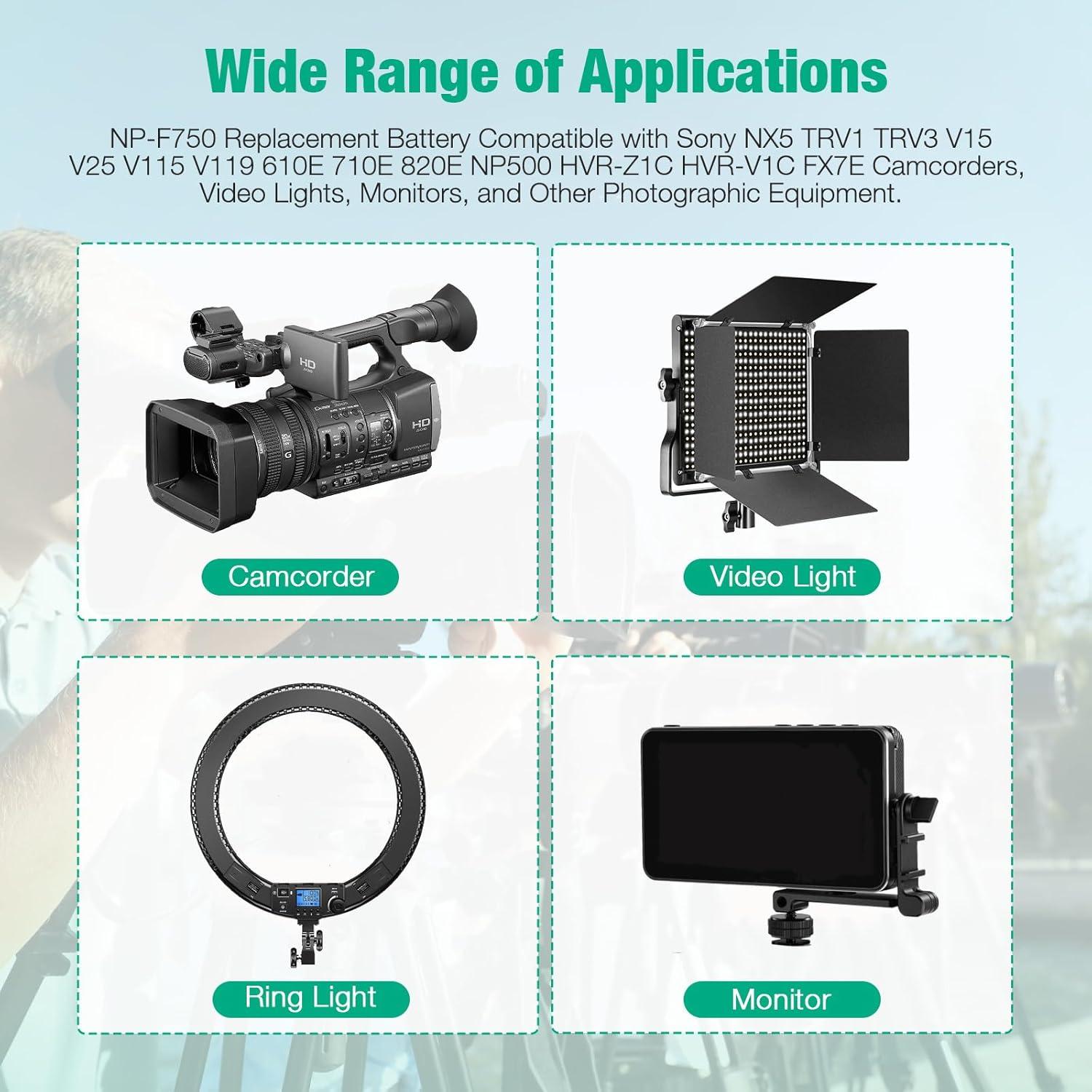 Baterías FirstPower NP-F750 4 Pack + Cargador Rápido 4 Canales